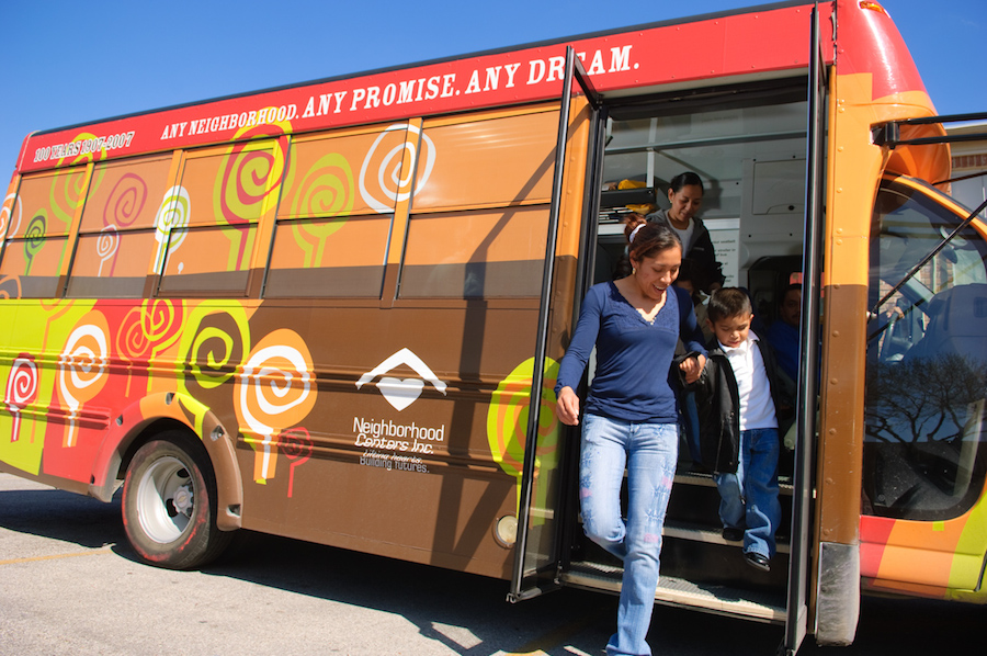 Neighborhood Centers Inc. Magic Bus at The Bridge in Houston Texas