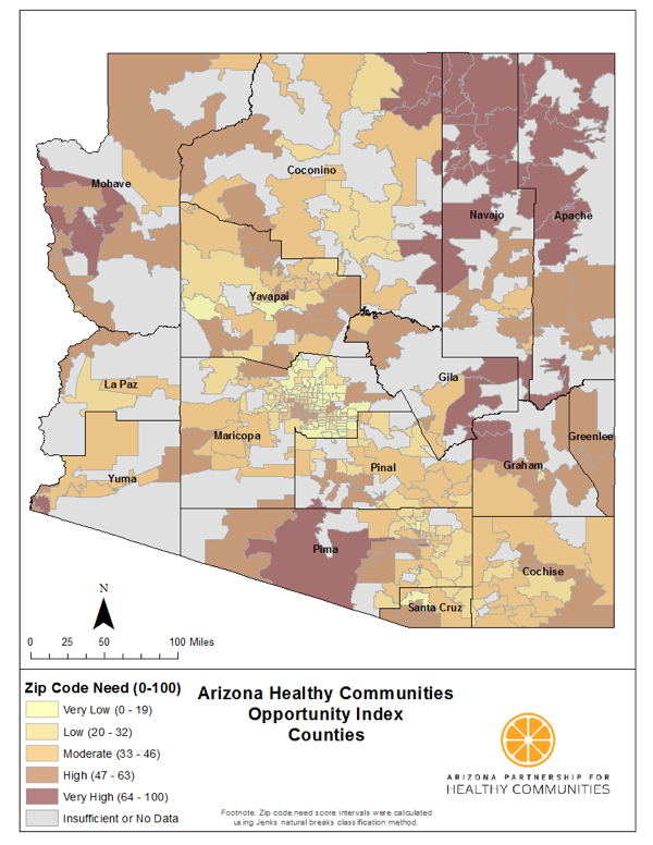 Health Mapping Every Zip Code In Arizona Build Healthy Places Network